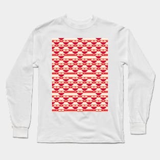 Striped Valentines Day Heart Pattern Long Sleeve T-Shirt